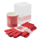 WINTER GIFT MUG AND GLOVES SET in Red.