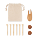 GOLF ACCESSORIES SET in Pouch in Brown.