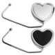 HEART SHAPE HANDBAG HANGER HOOK in Silver Metal.