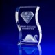 WAVE AWARD CRYSTAL GLASS TROPHY AWARD.