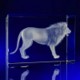 ANIMAL THEMED CRYSTAL GLASS PAPERWEIGHT OR AWARD.