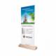 GREEN CARDBOARD CARD ROLLER BANNER STAND.