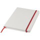 SPECTRUM A5 WHITE NOTE BOOK with Colour Strap in White & Red.