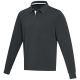 CLYDE UNISEX ORGANIC RUGBY POLO SWEATSHIRT in Solid Black.