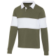 CLYDE UNISEX ORGANIC RUGBY POLO SWEATSHIRT in Green & White.