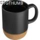 CERAMIC POTTERY MUG with Cork Ground in Black.