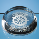 8,8CM OPTICAL CRYSTAL FLAT TOP DOME PAPERWEIGHT.