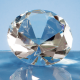 8CM OPTICAL CRYSTAL CLEAR TRANSPARENT DIAMOND PAPERWEIGHT.