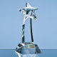 25CM OPTICAL CRYSTAL MOUNTED SHOOTING STAR AWARD.