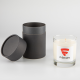 240G CLEAR TRANSPARENT GLASS SCENTED CANDLE in a Round Black Gift Box.