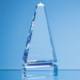 20CM CLEAR TRANSPARENT OPTICAL CRYSTAL CENOTAPH AWARD WITH a SINGLE COBALT BLUE LINE.