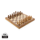 LUXURY WOOD FOLDING CHESS SET in Brown.