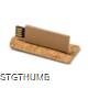 LEDES USB MEMORY STICK in Recycled Cardboard Card with Case in Natural Cork.