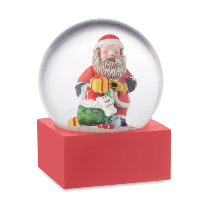 Picture of SNOW BALL GLASS ORNAMENT in Red.