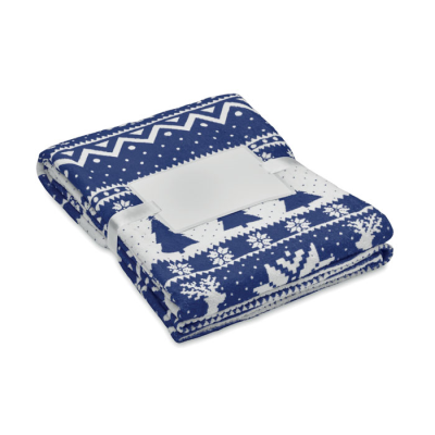 Picture of RPET FLEECE BLANKET 190 GR & M² in Blue.