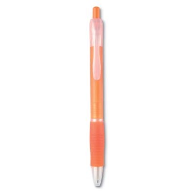 Picture of BALL PEN with Rubber Grip in Transparent Orange