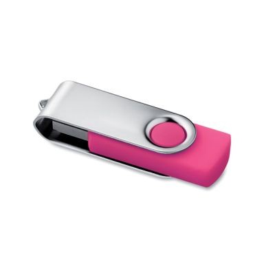 Picture of TECHMATE 16GB USB FLASH DRIVE in Fuchsia.