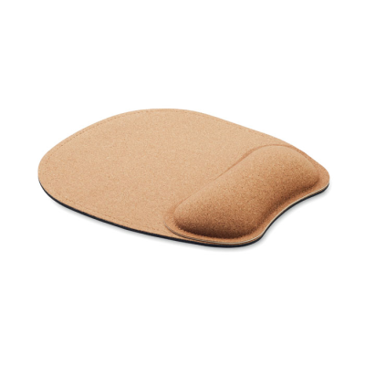 Picture of ERGONOMIC CORK MOUSEMAT in Brown.