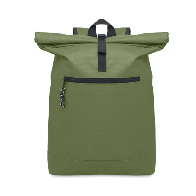 Picture of 600DPOLYESTER ROLLTOP BACKPACK RUCKSACK in Green