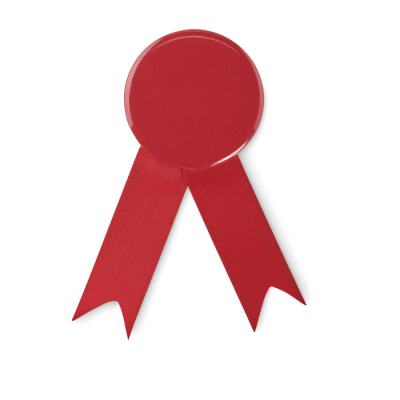 Picture of RIBBON STYLE BADGE PIN in Red.