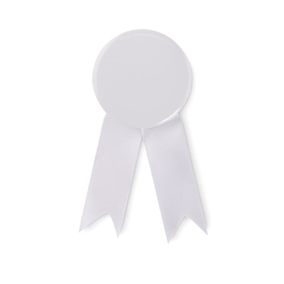 Picture of RIBBON STYLE BADGE PIN in White.