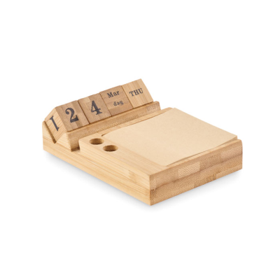 Picture of BAMBOO DESK TOP CALENDAR in Brown