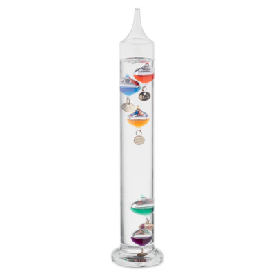 Picture of GALILEO THERMOMETER GLASS 28CM in White.