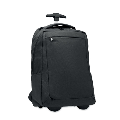 Picture of 480D RPET BACKPACK RUCKSACK TROLLEY in Black.