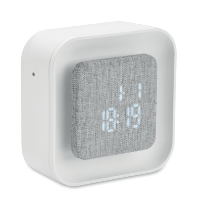 Picture of RECYCLED ABS & RPET ALARM CLOCK in White