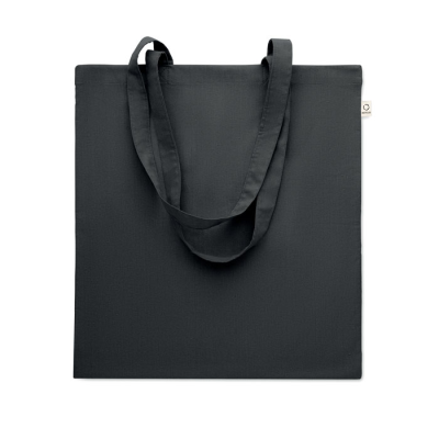 Picture of RECYCLED COTTON SHOPPER TOTE BAG in Black.