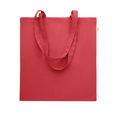 Picture of RECYCLED COTTON SHOPPER TOTE BAG in Red.