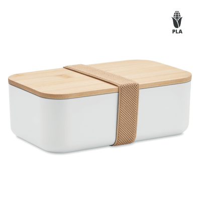 Picture of PLA CORN LUNCH BOX 1000ML in White.