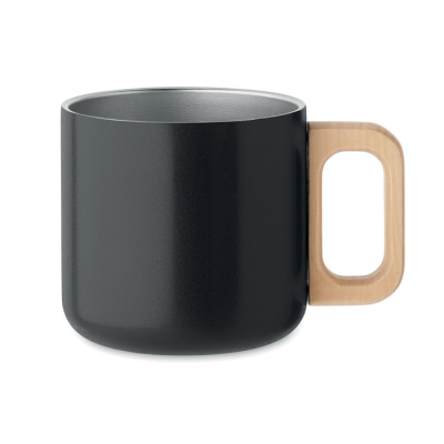 Picture of DOUBLE WALL MUG 350 ML in Black.