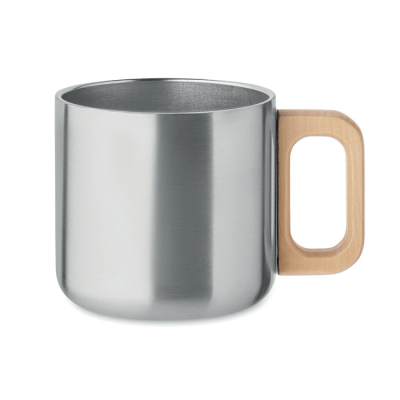 Picture of DOUBLE WALL MUG 350 ML in Silver.