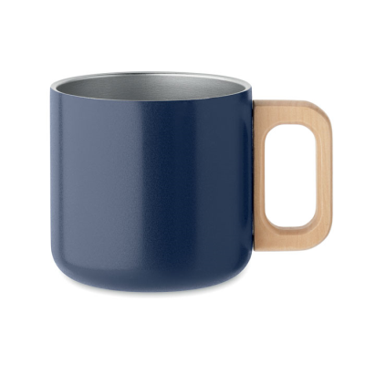 Picture of DOUBLE WALL MUG 350 ML in Blue.