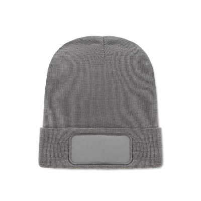 Picture of UNISEX BEANIE RPET POLYESTER in Grey.