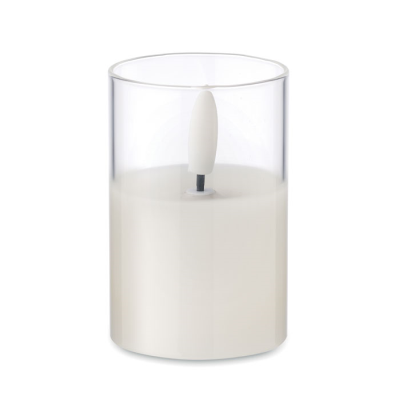 Picture of LED WAX CANDLE in Glass Holder in White