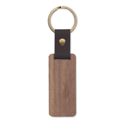 Picture of KEYRING in Walnut & PU in Brown