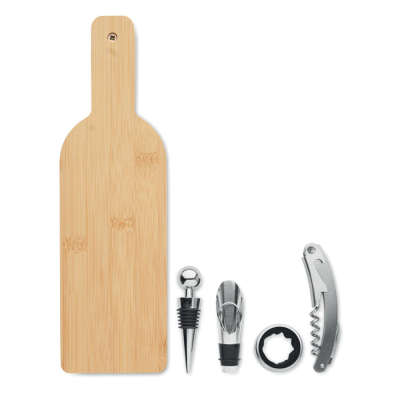 Picture of BOTTLE SHAPE WINE SET in Brown