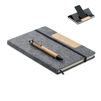 Picture of A5 RPET NOTE BOOK SET in Grey