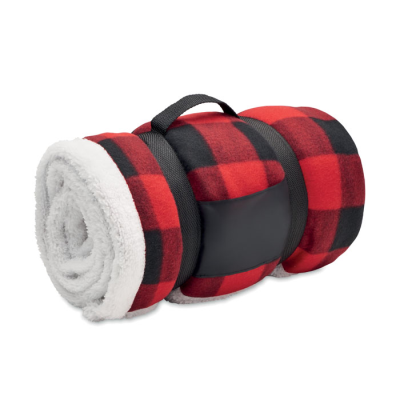 Picture of RPET SHERPA FLEECE BLANKET in Red.