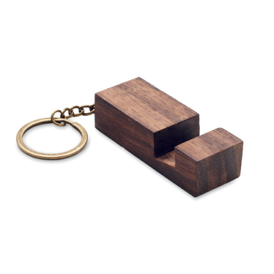 Picture of KEYRING with Phone Stand in Brown.