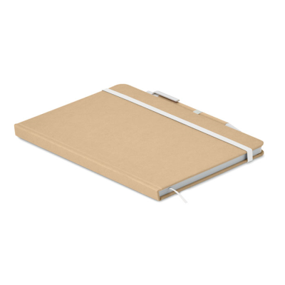 Picture of A5 NOTE BOOK in Recycled Carton in White.