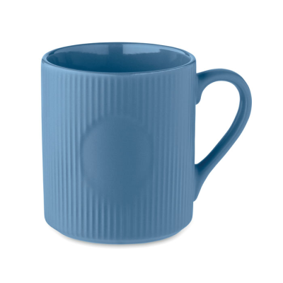 Picture of RIBBED CERAMIC POTTERY MUG MAT 340 ML in Blue