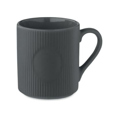 Picture of RIBBED CERAMIC POTTERY MUG MAT 340 ML in Grey