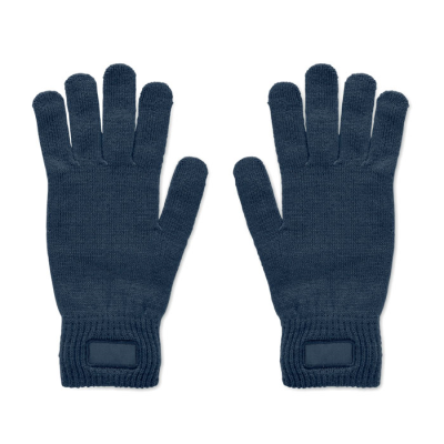 Picture of KNITTED GLOVES in RPET in Blue.