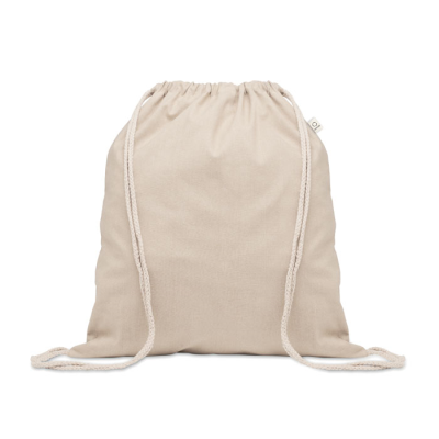 Picture of RECYCLED COTTON DRAWSTRING BAG in Brown