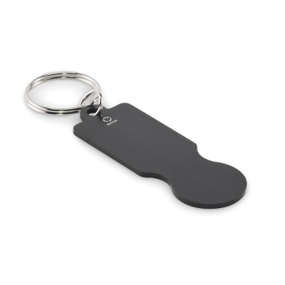 Picture of KEYRING with Trolley Token in Black.