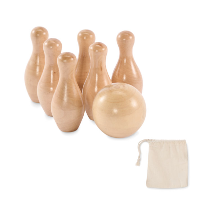 Picture of MINI PINE WOOD BOWLING SET in Brown