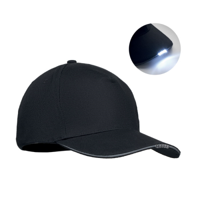 Picture of 5 PANEL LED COTTON CAP 220GR & M² in Black